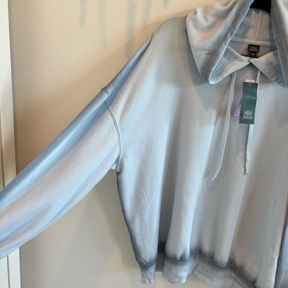 Wild Fable Light Aqua Blue Hoodie Sweatshirt Tie Dye Detail Women's Size XXL NWT - Picture 4 of 9
